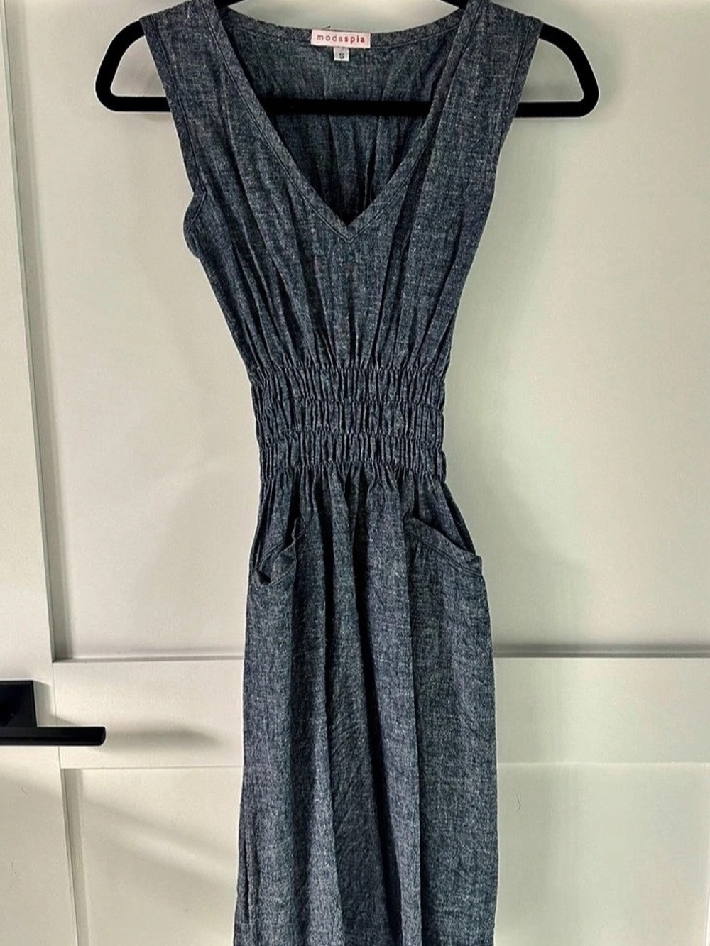 Modaspia Dark Gray Blue Midi Dress Size Small